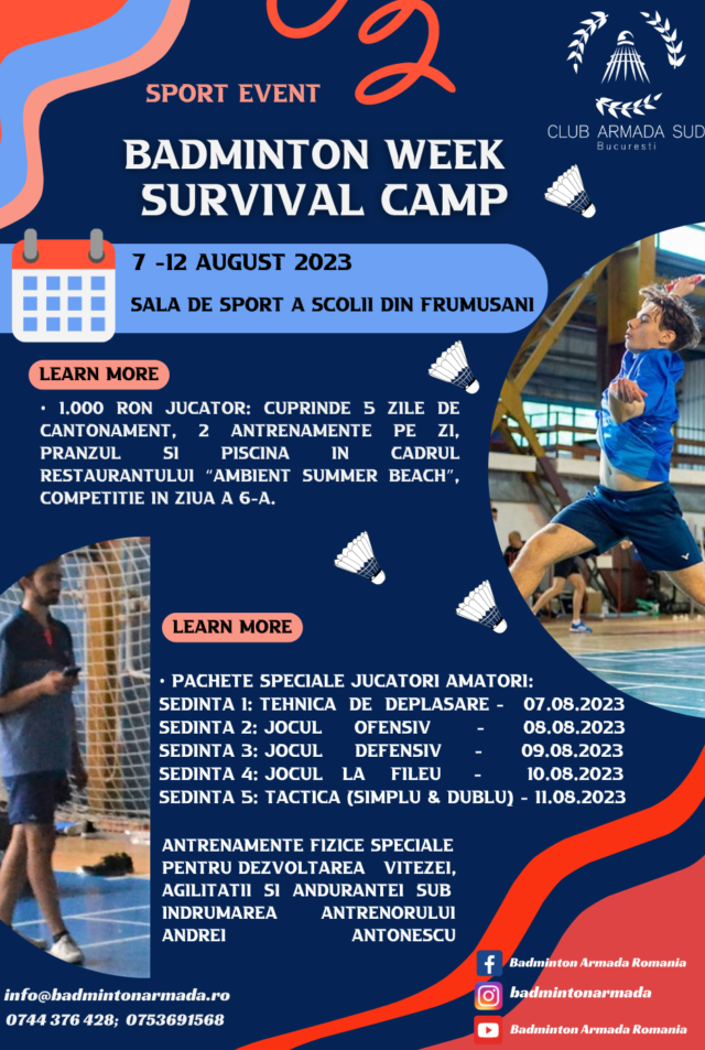 Badminton Armada Survival Camp – August 2023, Frumusani